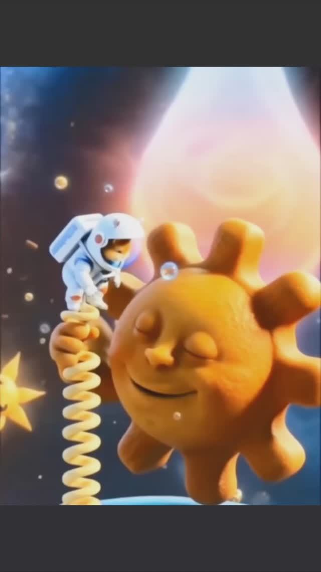 Счастливый колобок, солнышко и пузырики)