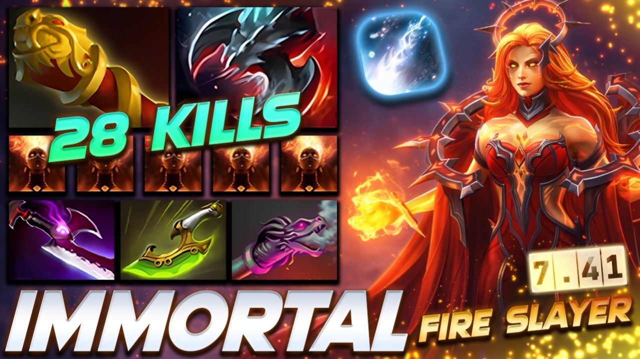 LINA 28 Frags Fire Slayer — профессиональный геймплей в Dota 2 [Смотри и учись]