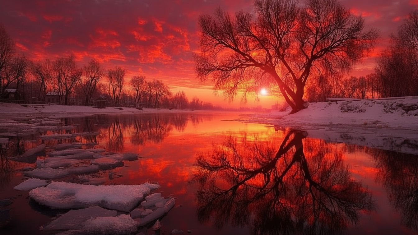  ЗАКАТ НА БЕРЕГУ РЕКИ  УСПОКАИВАЮЩАЯ МУЗЫКА ДЛЯ СНА И МЕДИТАЦИИ 