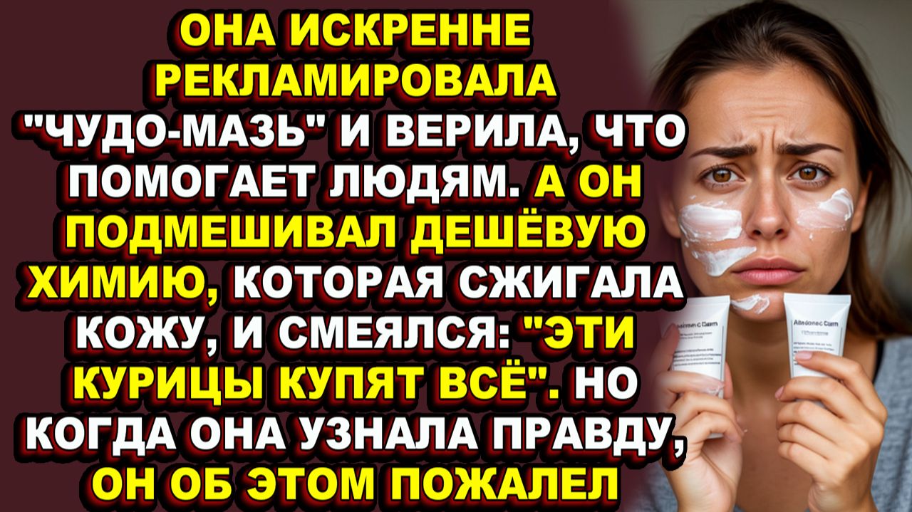 Истории из жизни|Она рекламировала крем, который калечил людей, думая, что спасает|Аудио рассказы|Ау