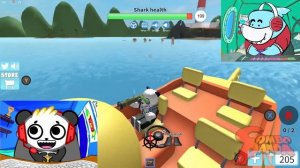 BIG GIL IS GONNA EAT ME! Big Gil Vs. Combo Panda Let's Play Roblox Sharkbite