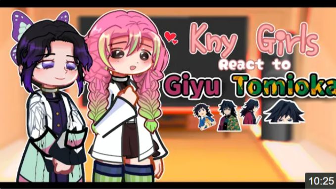 Kny Girls React To Giyu Tomioka🌊💙🎴, Gacha Life 2, Reaction Video, Demon Slayer, Kny