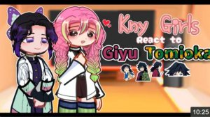 Kny Girls React To Giyu Tomioka🌊💙🎴, Gacha Life 2, Reaction Video, Demon Slayer, Kny