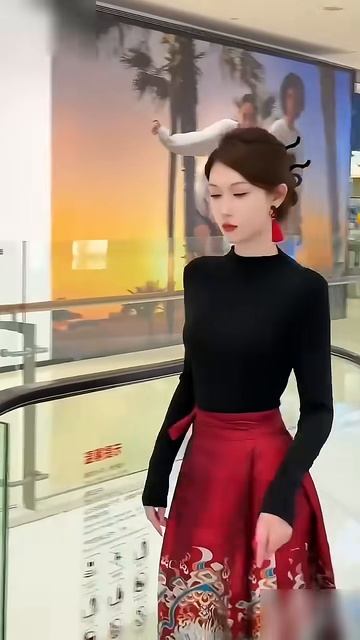 Элегантная китаянка в традиционной уличной одежде