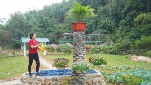 Сажаю декоративные цветы на каменных колоннах. Серия 51. Се