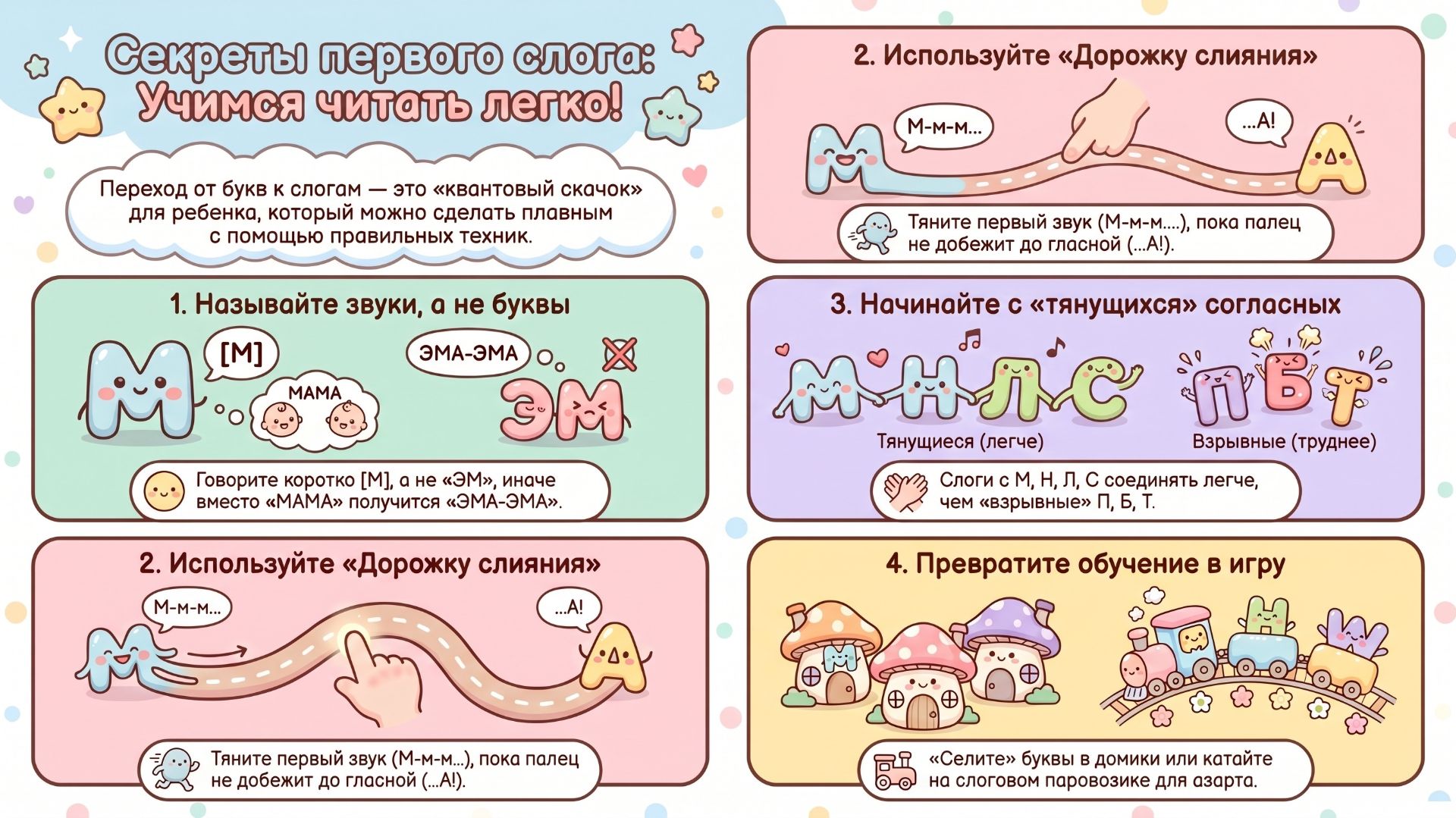 Учимся соединять буквы в слоги