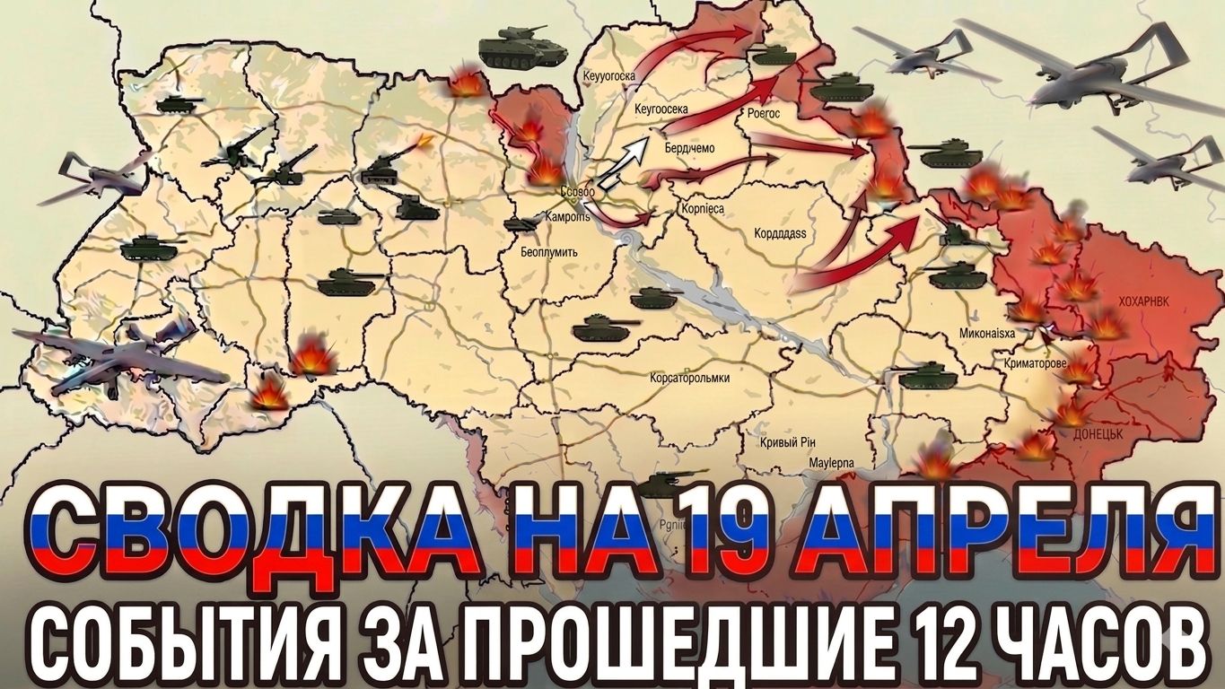 СВОДКА НА 19 АПРЕЛЯ, КАРТА СВО СЕГОДНЯ, НОВОСТИ , СВО НА УКРАИНЕ, ВОЙНА ИРАН 2026 ЮРИЙ ПОДОЛЯКА