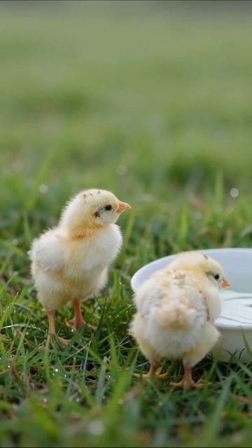 Пушистые цыплята на природе #цыплята #питомцы #природа
