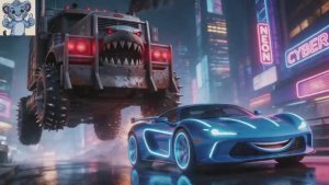 неоновый Шрифт Гонка за Ядром. мультики для детей. видео для малышей. для мальчиков. тачки. тачка