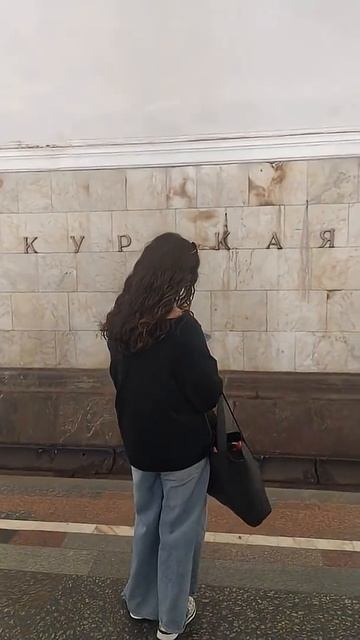 Станция метро поезд пассажиры интерьер Москва Курская радиальная 5