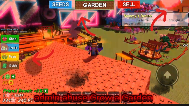 Admin Abuse+war Let's Play GROW A GARDEN