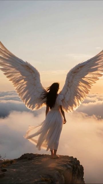Светлый ангел над облаками #ангел #красота #природа