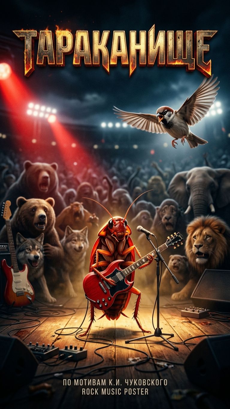 [ТАРАКАНИЩЕ] – Панк-рок атака по Чуковскому [ИИ музыка видео] AiD Music