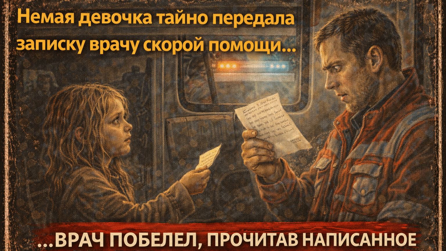 Аудио рассказ: Немая девочка передала записку врачу… Прочитав её, он побледнел