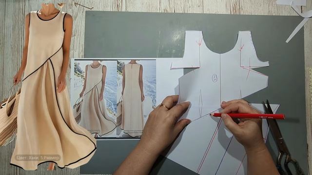 Моделирование. Платье, которое скрывает лишнее и делает силуэт красивее. Выкройка № 2037.