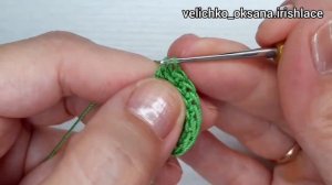 Веточка_из_листьев_в_технике_тунисского_вязания_Мотив_для_ирландского