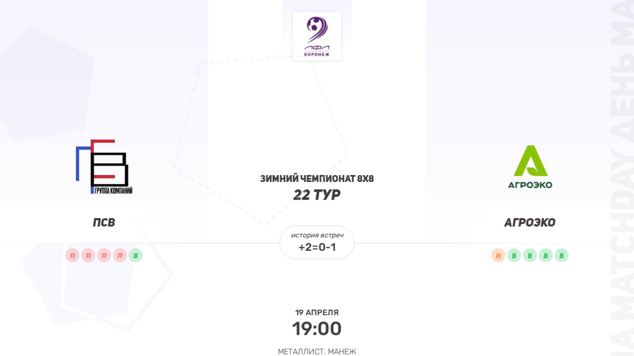 ОБЗОР МАТЧА ПСВ × Агроэко. Вторая лига. Зимний чемпионат