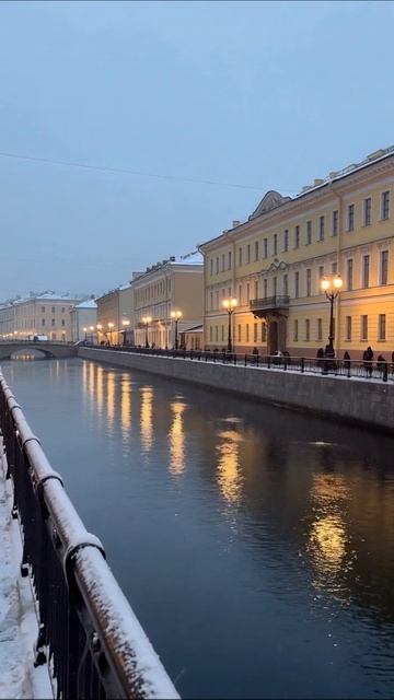 Зимний вечер у канала в Санкт-Петербурге СанктПетербург зима пейзаж