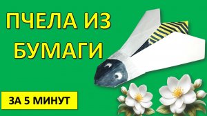 Как сделать ПЧЕЛУ из бумаги за 5 минут 🐝 Простая поделка для детей