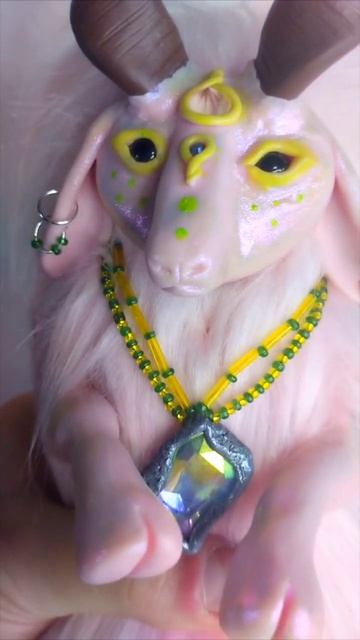 Козочка пушистик, авторская кукла ручной работы