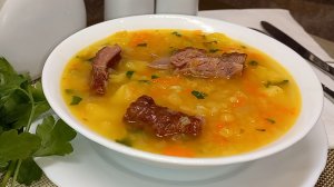 Очень Вкусный Гороховый суп с копчеными ребрышками Суп с копченостями