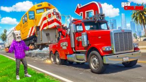 УГНАЛ ПОЕЗД НА РАЗНЫХ ЭВАКУАТОРОВ! БИТВА ЭВАКУАТОРОВ В ГТА 5 ОНЛАЙН | НАШЕЛ 3 ТАЧКИ