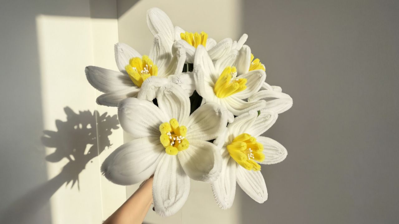 НАРЦИССЫ ИЗ СИНЕЛЬНОЙ ПРОВОЛОКИ