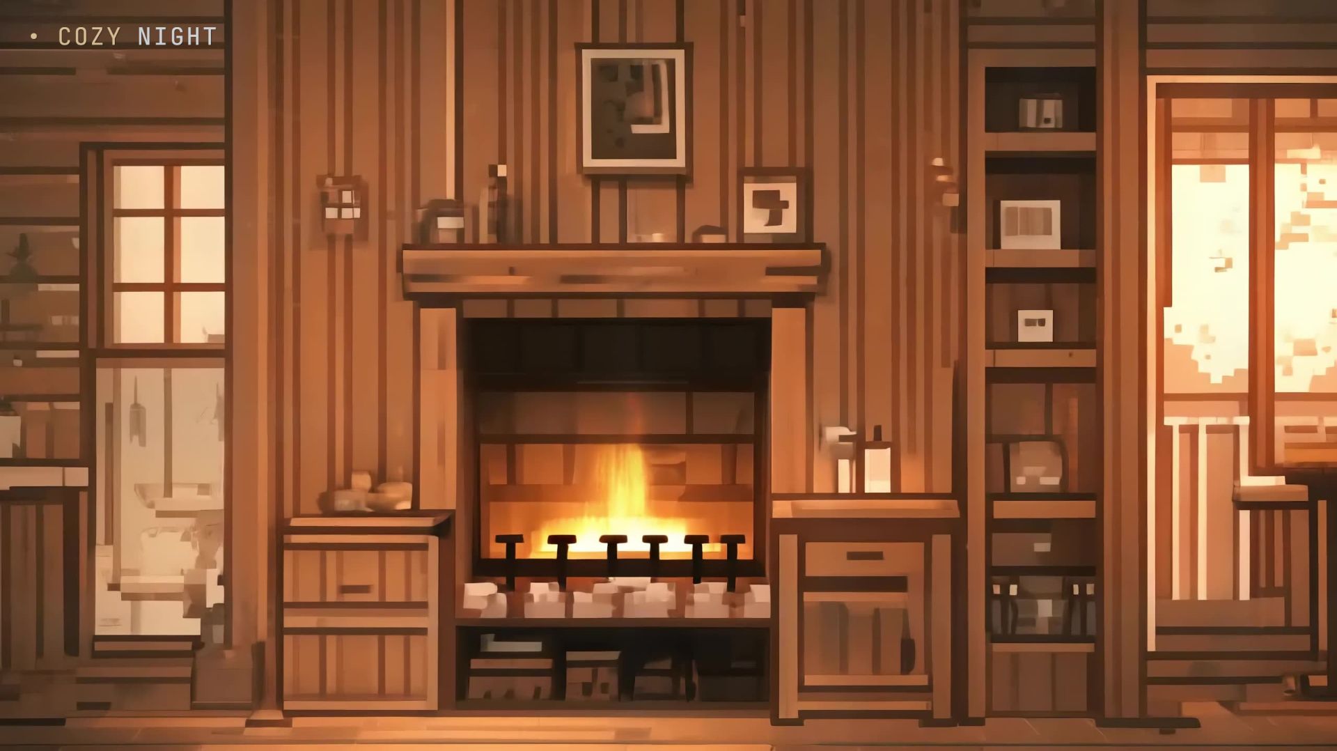 Свет в деревянном доме — спокойная анимация для сна