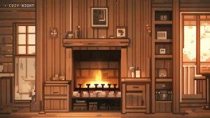 Свет в деревянном доме — спокойная анимация для сна