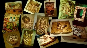 Мои работы -Панно,фоторамки и шкатулки в технике Пирография(выжигание по дереву)