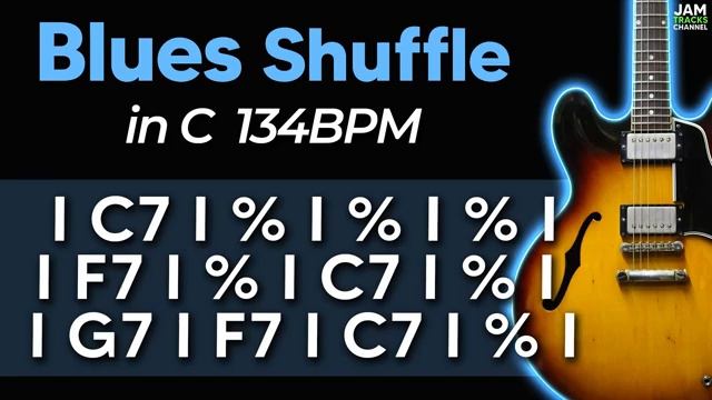 Блюзовая гитарная минусовка I 12 тактов Blues Jam в тональности C 134 Bpm