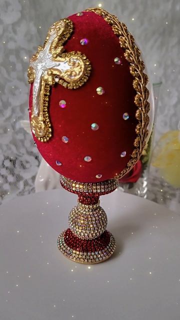 Пасхальный декор высота яйца 10см подставка 6см