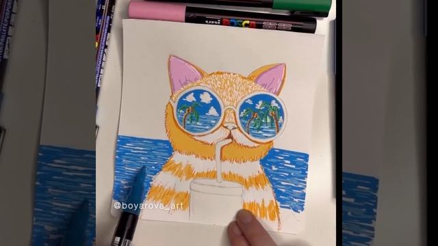 Рисуем отдыхающего кота 😺