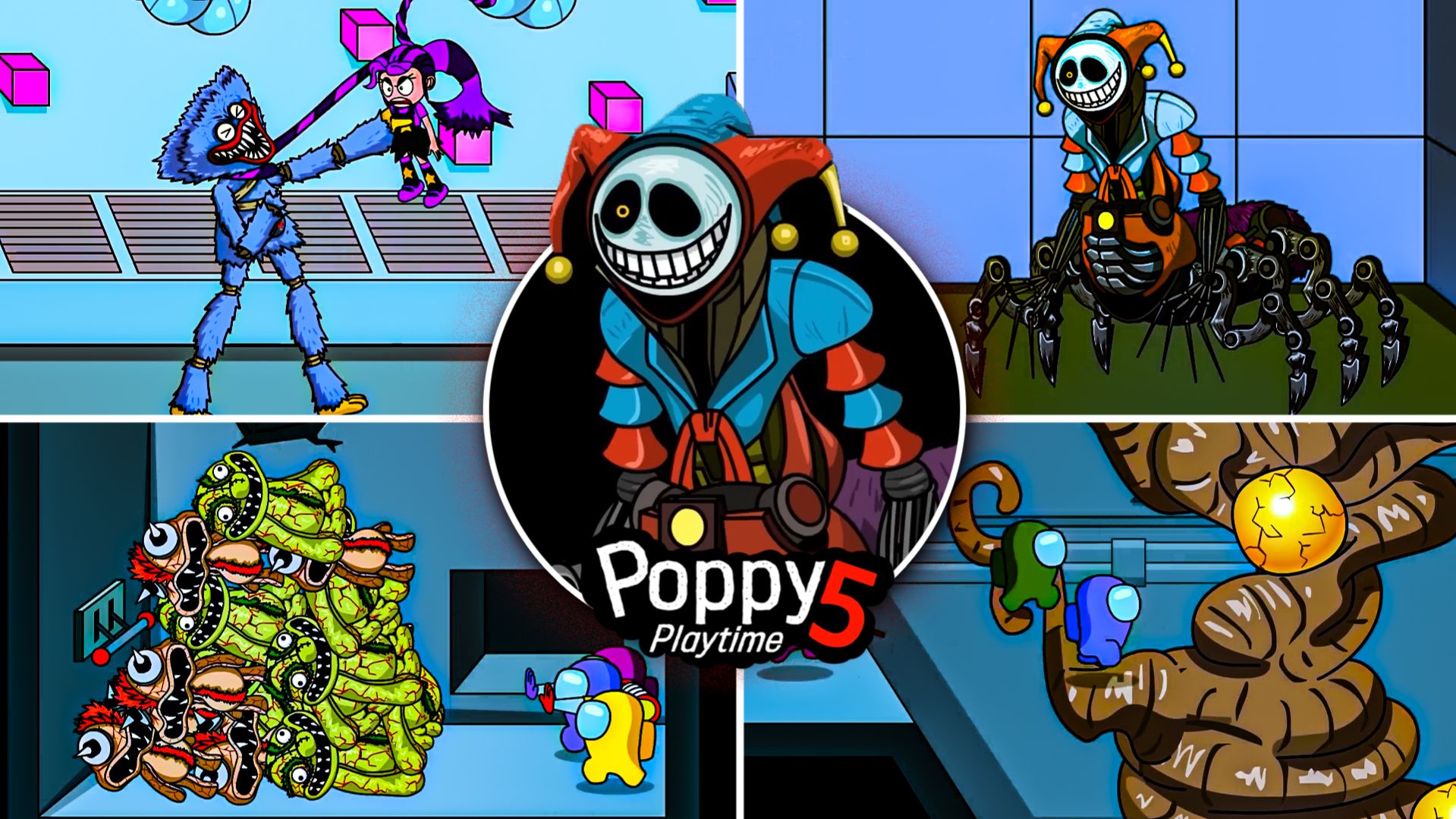 АМОНГ АС Против Poppy Playtime 5 (Мод)