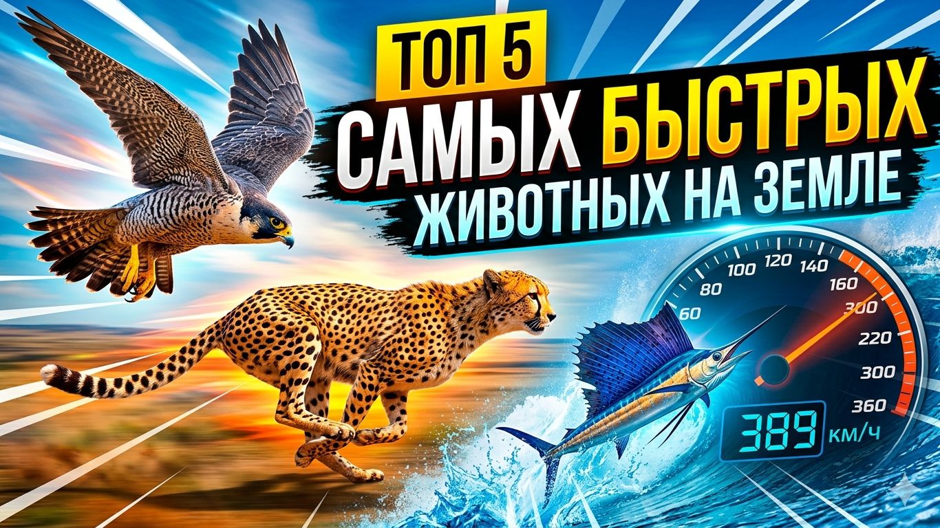 «Гепард — это МЕДЛЕННО?! Топ 5 самых быстрых существ в мире»/Дикий Мир
