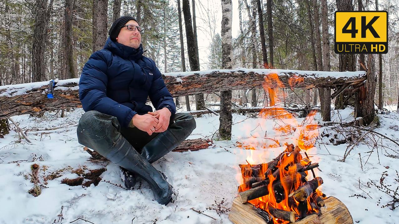 Чай у костра в глубине ТАЙГИ. Поход в одиночку в лес