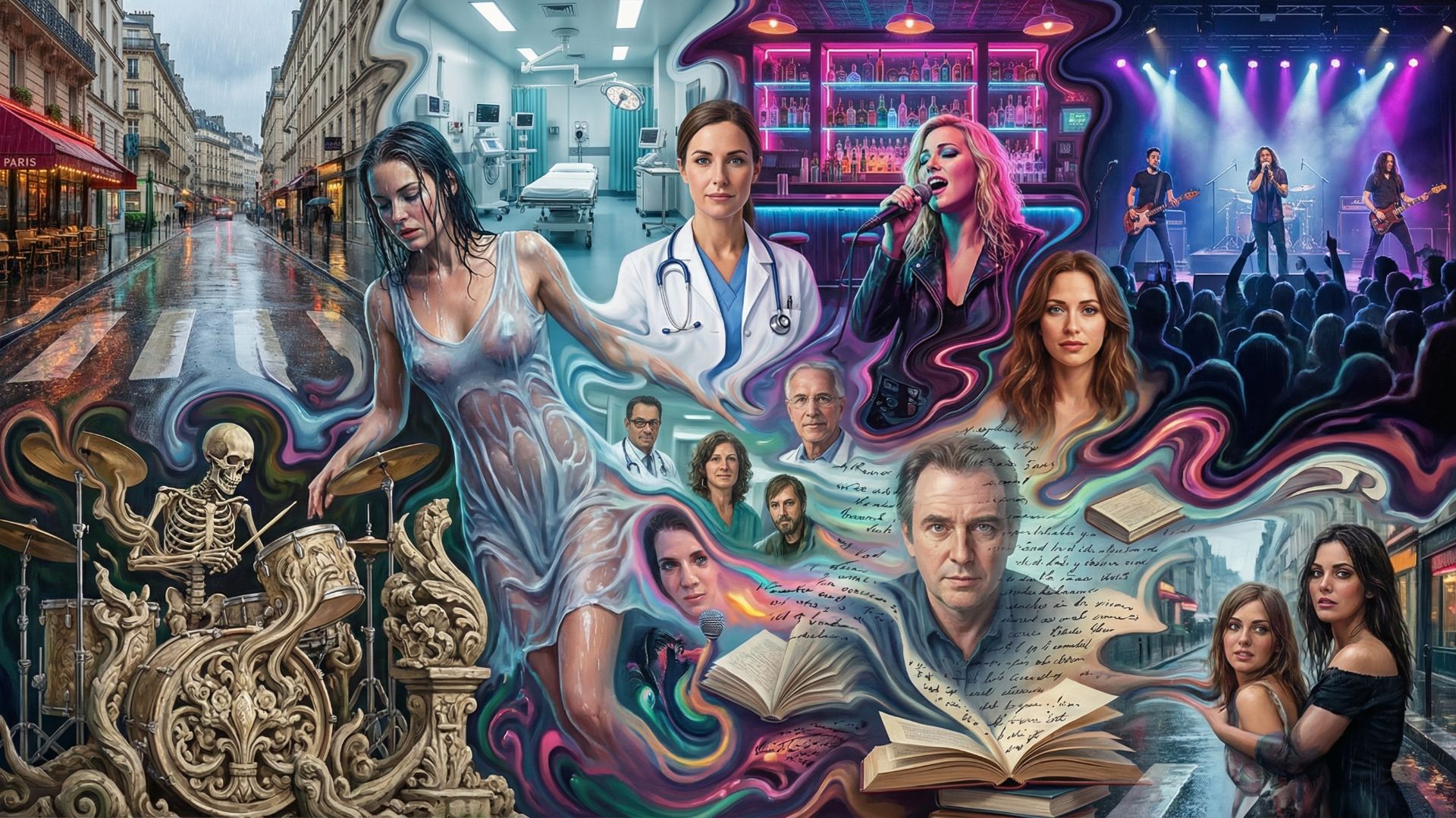 Психоделический AI-альбом в 6-ти новеллах. Рок блюз регги