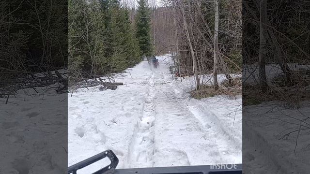 Штурмуем тайгу на CF Moto по снегу.