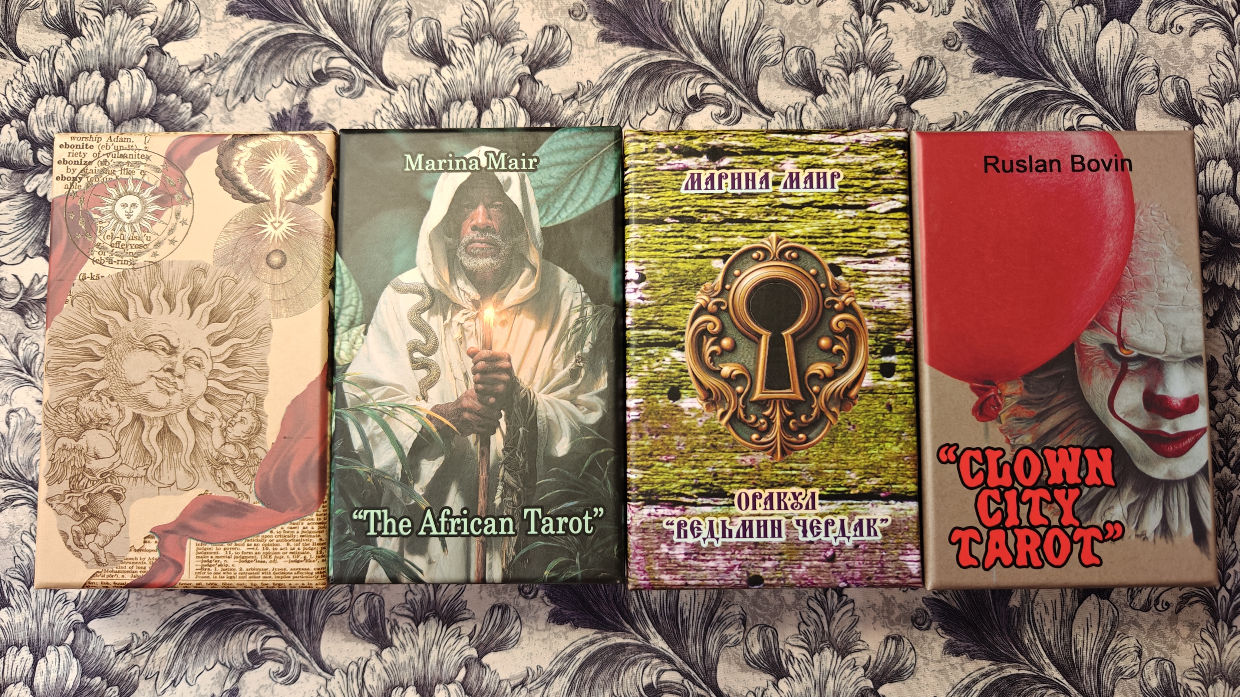 Мои авторские новинки колод! Африканское таро, Антикварное таро, Таро город клоуна, Ведьмин Чердак.