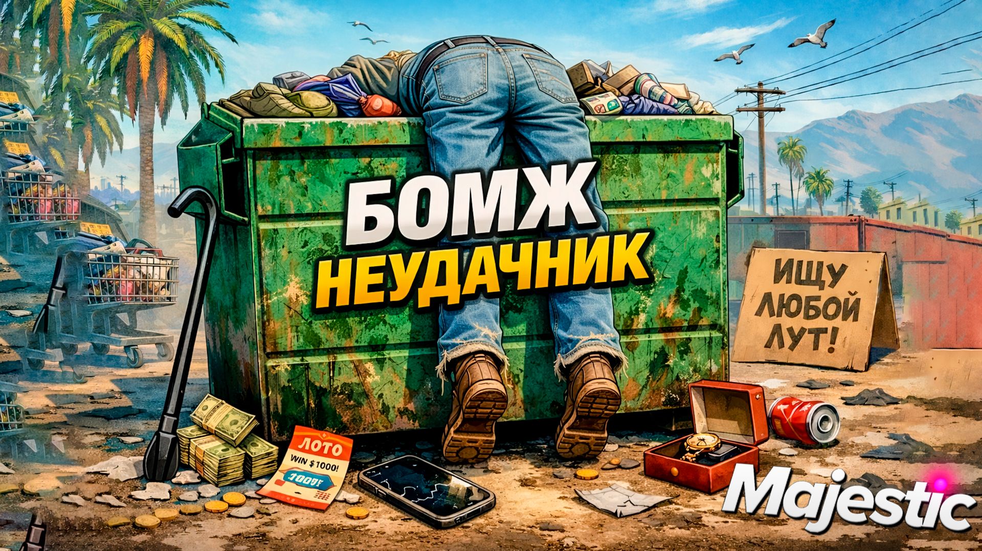 ЗАРАБОТОК НА МУСОРКАХ ПОШЕЛ НЕ ПО ПЛАНУ в GTA 5 MAJESTIC RP