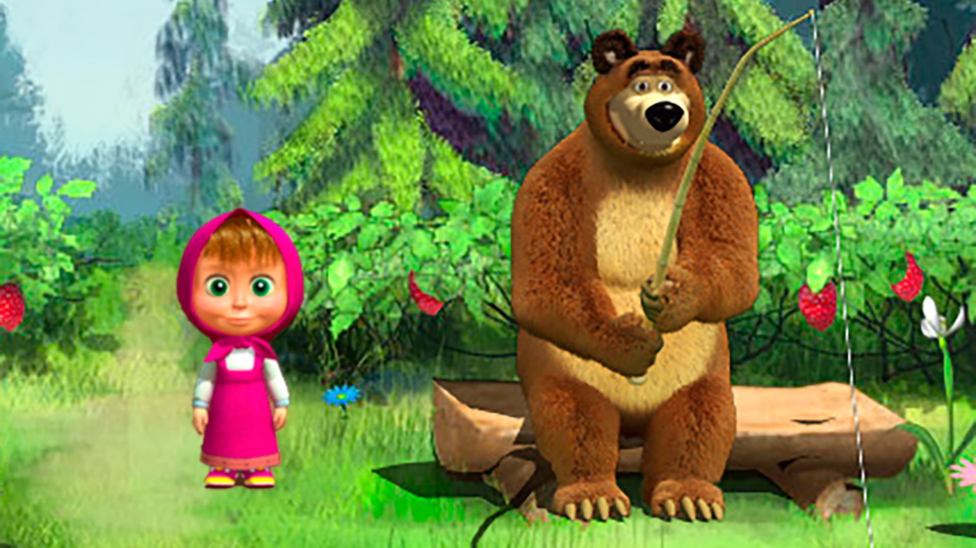 Маша и Медведь. Маша и Медведь на речку пошли . Для детей. ч  18