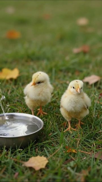 Крошечные цыплята на траве #цыплята #питомцы #природа
