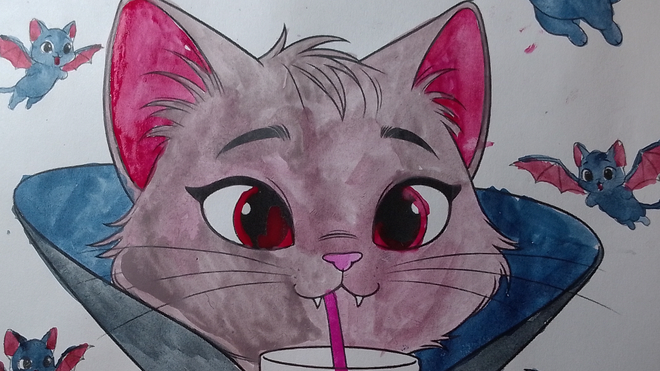 Кот вампир! 🎃(в мою раскраску)