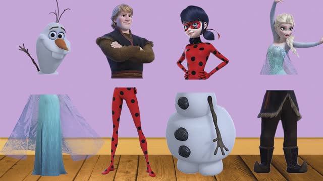 Эльза, Анна и Леди Баг: Веселая Путаница Лиц — Музыкальная Головоломка «Собери Героиню»