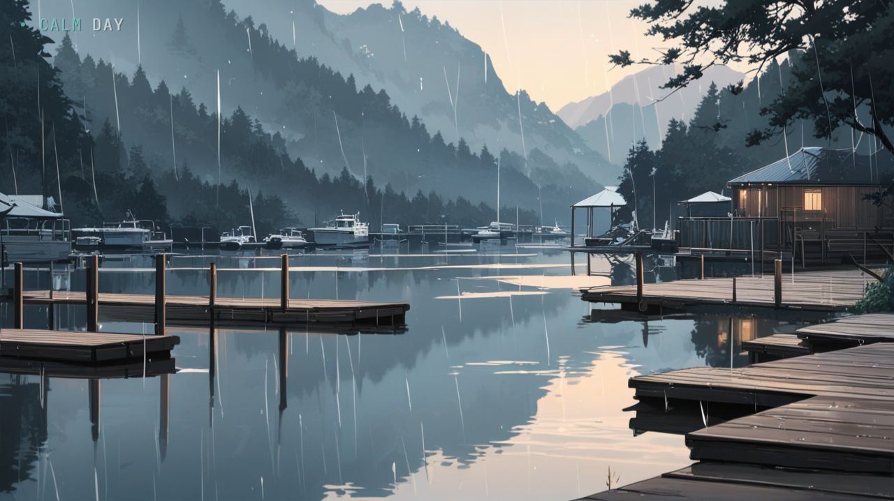 Туман над водой — уютная анимация для сна