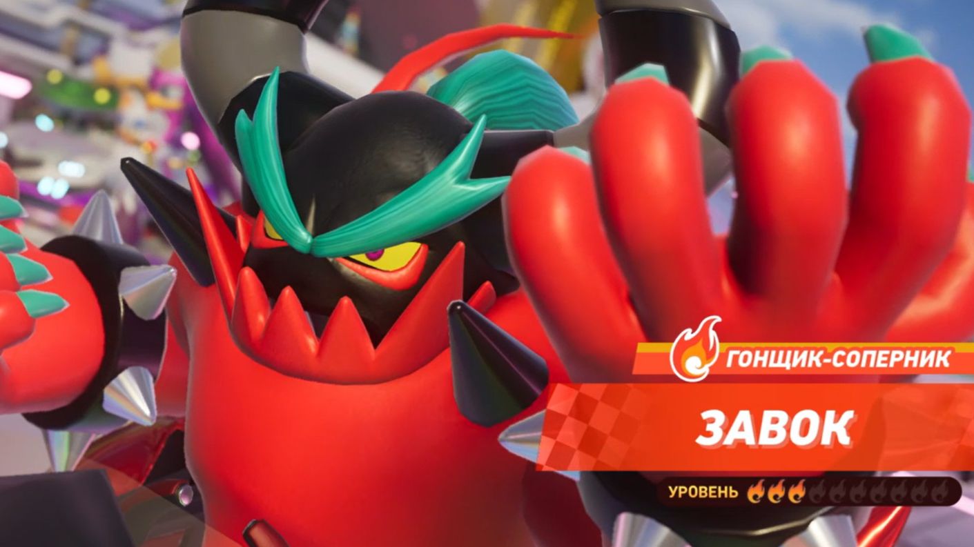 Гонки на машинках в игре Sonic Racing CrossWorlds. Гонка 1. Шэдоу и Завок. Урбанистический кайон.