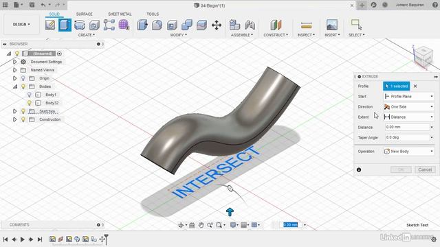 004 - Intersect - Protruding Text On Faces Of A Cylinder