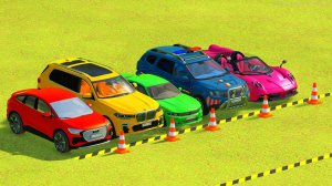 Для детей: Транспортировка машин Audi, BMW, Citroen, Dacia и Paganis на новых грузовиках MAN