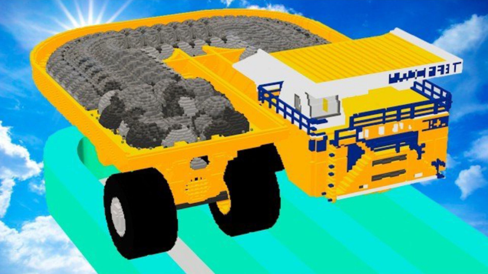 ОЧЕНЬ ДЛИННЫЙ МАШИНЫ НА ПОЛОСЕ ИСПЫТАНИЙ С МЯЧАМИ В ТЕРДАУН