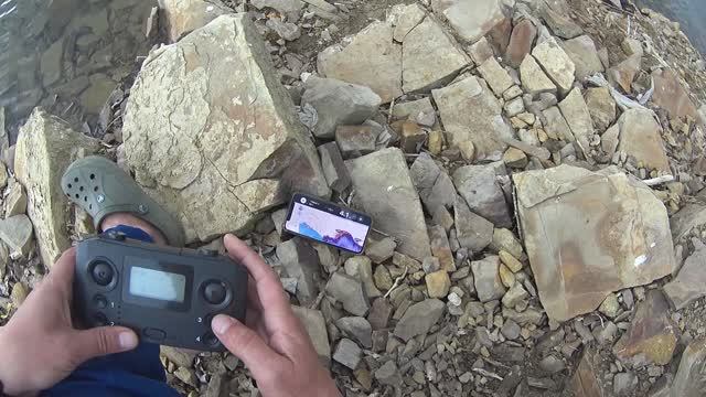 Эхолот Deeper Pro+ на буксисе кораблика  Тест 1